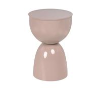 Beliani Mesa Auxiliar Elegante Redonda de Hierro Pintada para Interiores peana Beige Claro Canyon