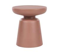 Beliani Mesa Auxiliar Elegante Redonda de Material sintético para Interior y Exterior Resistente óxido Agua ø 31 cm marrón Dorado Tofet