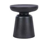 Beliani Mesa Auxiliar Elegante Redonda de Material sintético para Interior y Exterior Resistente óxido Agua ø 31 cm Negro Tofet