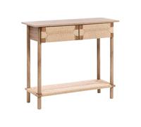 Beliani Mesa Consola 2 cajones de aglomerado con Frente de Cuerda de Papel Estilo Boho marrón Claro Bondi