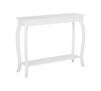 Beliani Mesa Consola Blanca 100 x 30 cm Estilo francés Moderno Estante de exhibición Almacenamiento Sala de Estar Pasillo Dormitorio Hartford