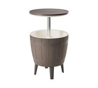 Beliani Mesa cubitera Nevera ⌀ 48 cm Polipropileno Redonda Enfriador Ajuste de Altura Gris Pardo Silg