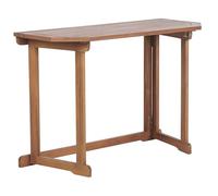 Beliani Mesa de balcón de Madera de Acacia Plegable Ajustable 110 x 47 cm Resistente Patio Treia