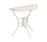 Beliani Mesa de balcón Exterior de Metal Estilo Vintage Tablero de 80 x 36 cm con Estructura de Hierro Beige Claro Juina