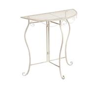 Beliani Mesa de balcón Exterior de Metal Estilo Vintage Tablero de 80 x 36 cm Estructura de Hierro Beige Claro Folelli