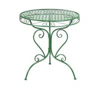 Beliani Mesa de balcón Exterior Tablero Redondo de Metal con volutas Decorativas Verde Albinia