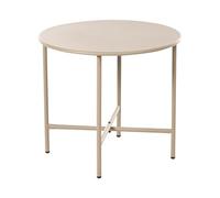 Beliani Mesa de balcón Moderna para Exteriores Estructura de Acero galvanizado Redonda con Recubrimiento en Polvo Beige Ovaro