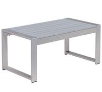 Beliani Mesa de Centro de Aluminio Gris 90 x 50 cm Moderno balcón terraza Interior Exterior Salerno