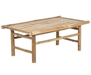 Beliani Mesa de Centro de bambú 80 x 45 cm Madera Clara Todi Maciza diseño rústico Interior Exterior Tono Claro