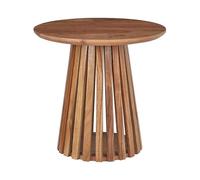 Beliani Mesa de Centro Moderna Redonda Madera de Acacia Oscura Mesilla