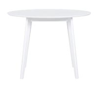 Mesa de comedor blanca MDF 100 cm tapa redonda patas de madera mesa de cocina escandinava Roxby