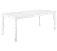 Beliani Mesa de Comedor Blanco 180 x 90 cm Madera de Caucho Vintage Retro Cary