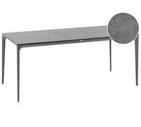 Beliani Mesa de Comedor de jardín con Tablero de HPL y Estructura de Aluminio Resistente a los Rayos UV Agua óxido Gris Oscuro Sovareto