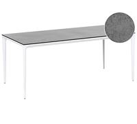 Beliani Mesa de Comedor de jardín con Tablero de HPL y Estructura de Aluminio Resistente a los Rayos UV Agua óxido Blanco/Gris Oscuro Sovareto