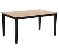 Mesa de comedor de madera clara 74 x 120 x 75 cm con patas negras Houston