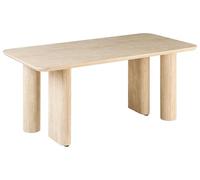 Beliani Mesa de Comedor Minimalista de MDF Rectangular con Patas Anchas 180 x 90 cm Muebles de Comedor marrón Claro Barroy