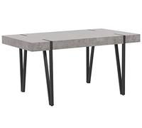 Beliani Mesa de Comedor Rectangular con Efecto hormigón y Patas metálicas de Color Negro 150 x 90 cm Adena