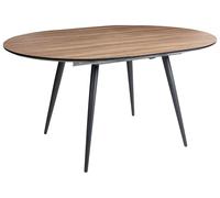 Beliani Mesa de Comedor Redonda Ovalada Extensible Moderna Industrial Patas de Metal marrón Seniac