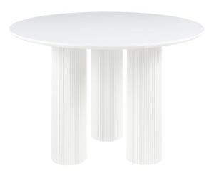 Beliani Mesa de Comedor Redonda Patas acanaladas estriadas diseño Minimalista MDF 120 cm Blanco Tulemalu