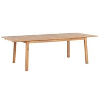Beliani Mesa de jardín Extensible de Madera de Acacia marrón Claro 180/240 x 100 cm 8 Personas sombrilla Cesana