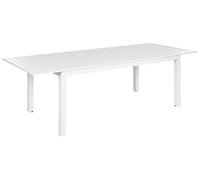 Beliani Mesa de jardín Extensible Muebles de Exterior 180/240 x 90 cm Aluminio Blanco Skaloma
