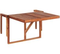 Mesa Colgante para balcón Madera Oscura de Acacia 60 x 55 cm Plegable barandilla para Exterior Udine