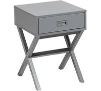 Beliani Mesita de noche 1 cajón gris