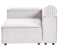 Beliani Módulo sofá Esquina 1 Plaza Moderno Patas Negras tapizado Pana poliéster Blanco Crema Izquierdo Ardal