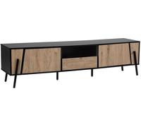 Beliani Mueble tv marrón negro