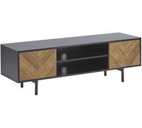 Beliani Mueble tv marrón negro