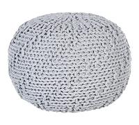 Beliani Otomana de algodón Gris Claro 50 x 35 cm puf reposapiés Bolas EPS Moderno Priene