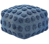Beliani Puf algodón azul 50 cm 50 cm 35 cm