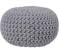 Beliani Puf otomana Gris Oscuro Tejido de algodón Relleno de EPS reposapiés pequeño Redondo 40 x 25 cm Conrad