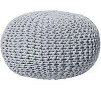 Beliani Puf algodón gris claro 40 cm 40 cm 25 cm
