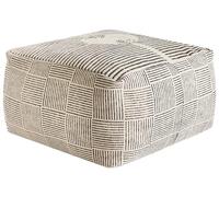 Beliani Puf Cuadrado Moderno de Tela Retro Boho Sala de Estar Dormitorio otomana Gris Lutz