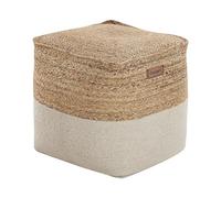 Beliani Puf de algodón Yute Beige Claro 44 x 44 cm EPS otomana Boho Moderno Kirama