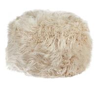 Beliani Puf de Pelo sintético con Relleno de EPS Cuadrado diseño Liso 70 x 70 x 45 cm Beige Claro Tukki