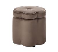 Beliani Puf escandinavo con almacenaje de Terciopelo Decorativo Dormitorio Sala de Estar reposapiés Forma de Flor marrón Oscuro Flower