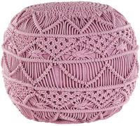 Beliani Puf macramé algodón rosa 40 cm 40 cm 40 cm