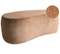 Beliani Puf Moderno reposapiés tapizado de Piel sintética Decorativo Estampado Liso marrón Bayard