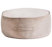 Beliani Puf Redondo Moderno de Terciopelo glamuroso Sala de Estar Dormitorio marrón Claro Yulle