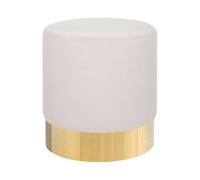 Beliani Puf reposapiés de Terciopelo Rosa con Dorado Redondo Moderno Glamour Sophia