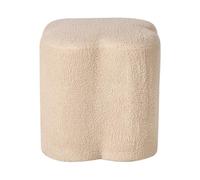 Beliani Puf Suave con Forma de trébol reposapiés bouclé Accesorio Sala de Estar Dormitorio Beige Mancos