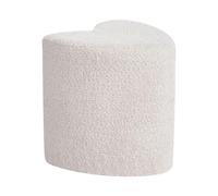 Beliani Puf tapizado en Forma de corazón reposapiés otomana de Chenilla Beige Scotia
