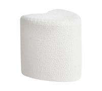 Beliani Puf tapizado en Forma de corazón reposapiés otomana de Chenilla Blanco Crema Scotia