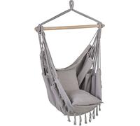 Beliani Silla colgante algodón gris claro