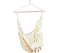 Silla Colgante de algodón Beige Claro Naranja poliéster Interior Exterior Varena
