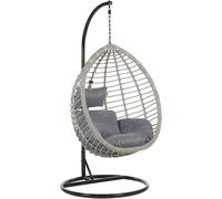 Beliani Silla colgante con soporte gris