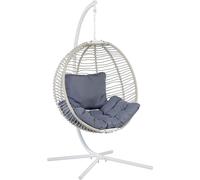 Beliani Silla colgante con soporte metal blanco