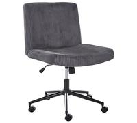Beliani Silla de Escritorio giratoria con tapizado de Pana Asiento Ancho neumático inclinable para Oficina en casa Gris Geddes